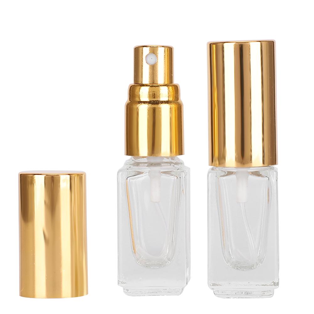 5ml Glass Empty Perfume Spray Bottle Refillable Travel Portable Perfume Atomizer(3mlGold Head )