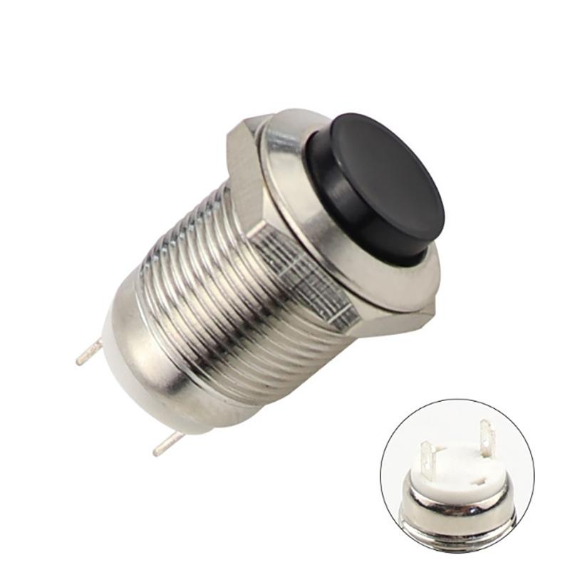 1pc 12 MM Self-locking Metal Push Button Switch Reset Start Stop Round High Normally Open/Normally Closed Head