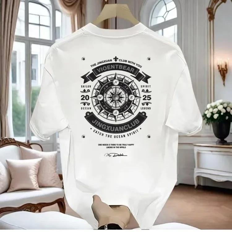 

New Summer 100 Cotton Fashion Brand Printed TShirt Street Style Mens Loose Breathable Crew Neck Short Sleeve Top S