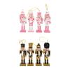 4x Wooden Nutcracker Figurine Cartoon Desktop Crafts Nutcracker Figures Toy for Collectibles Kids Gifts Festival Wedding Tables