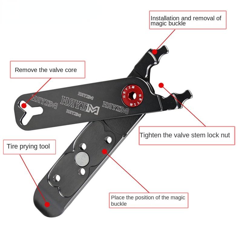 Bicycle Master Link Pliers Valve Tool Tire Lever Missing Chain Connector Cutter Remove Install 4 in 1 Multi Function CNC