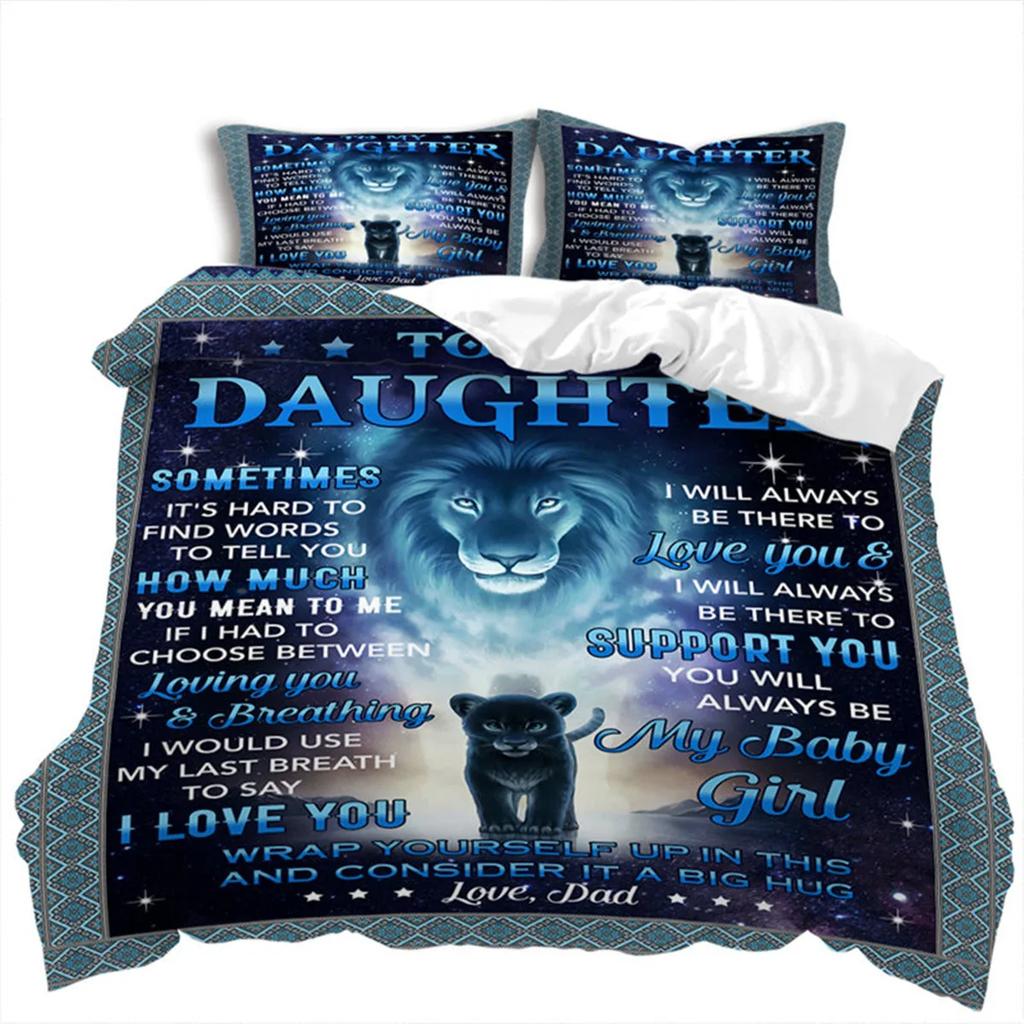 Letter Duvet Cover Abstract Word Print Wild Animal Theme The Meaningful Gift For Family And Friend Bedroom Decoration Queen Size