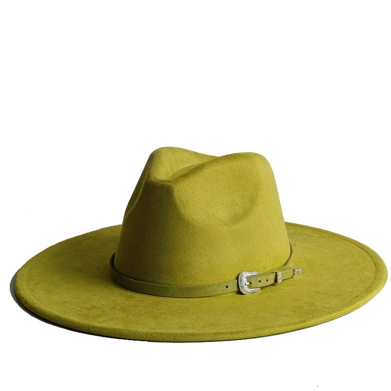 Classic Camel Suede Hat Wide Brim  New Fedora Hat Men Women Autumn Winter Felt Hats Classic Church Fedoras Chapeau Sombrer