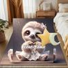 1PC Custom Name Sloth Lace Dress Theme Floor Mat Ideal for Living Room, Game Rooms, Office, Bedroom Floor Mat Playful Design