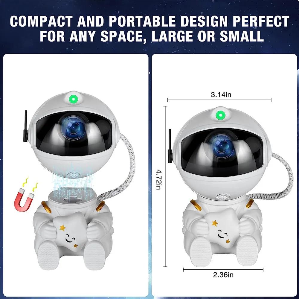 LED Astronaut Starry Sky Projector Remote Control Night Light 360 Rotating Nebula Projector Lamp Bedroom Decoration Kids Gift