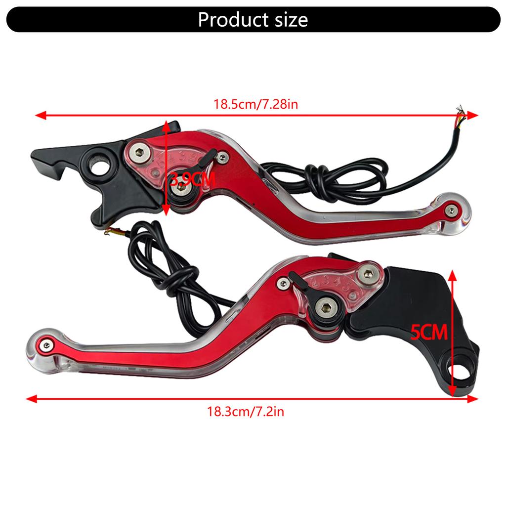 Motorcycle Brake Handle Adjustable Size Motorbike Modification Clutch Drum Brake Lever Handle with LED Light