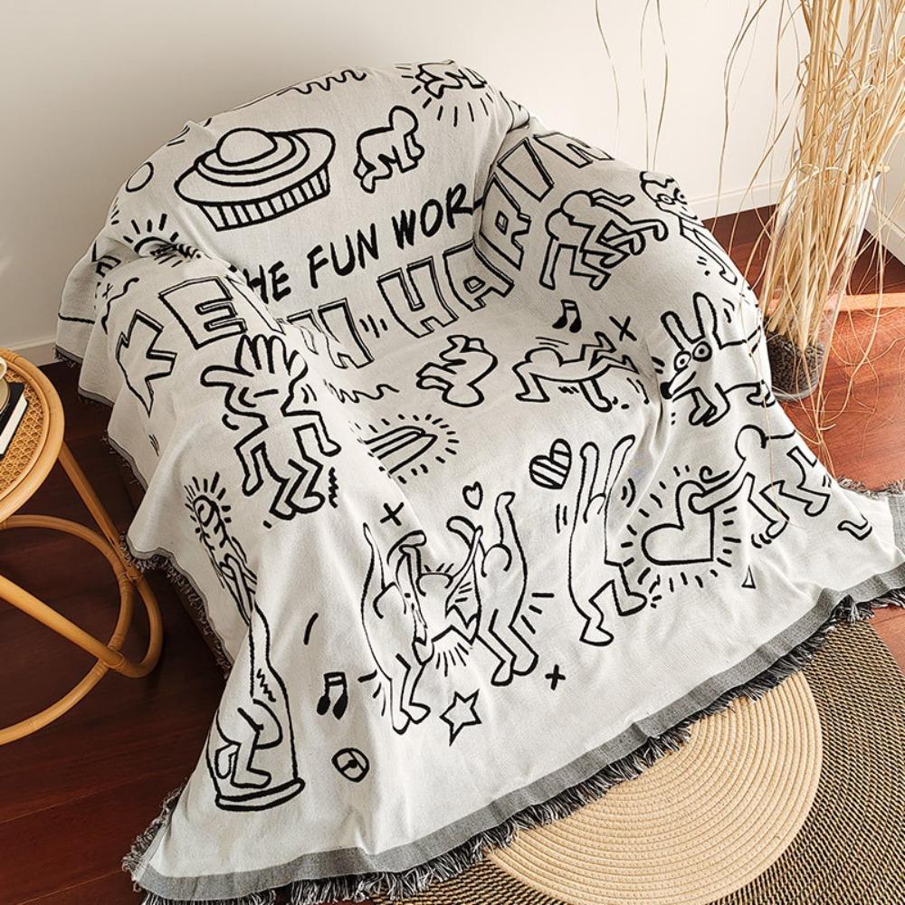 Vintage Farmhouse Sofa Throw Blanket American Style One Piece Couch Cover Chair Protector Cushion for Home