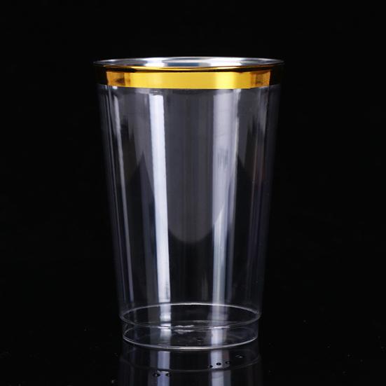 25Pcs Juice Cup Transparent Large Capacity Plastic Rimmed Disposable Water Glass Party Accessories