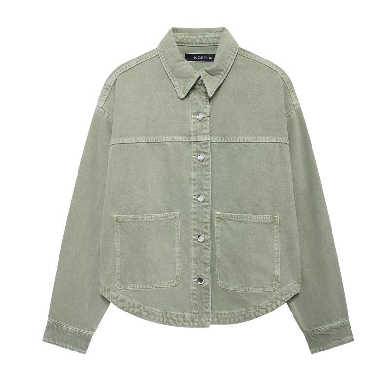 Kaslead New Arrival Women's Clothing Fashion Style Fashion Sticker Cloth Decoration Denim Jacket Coat 0108229