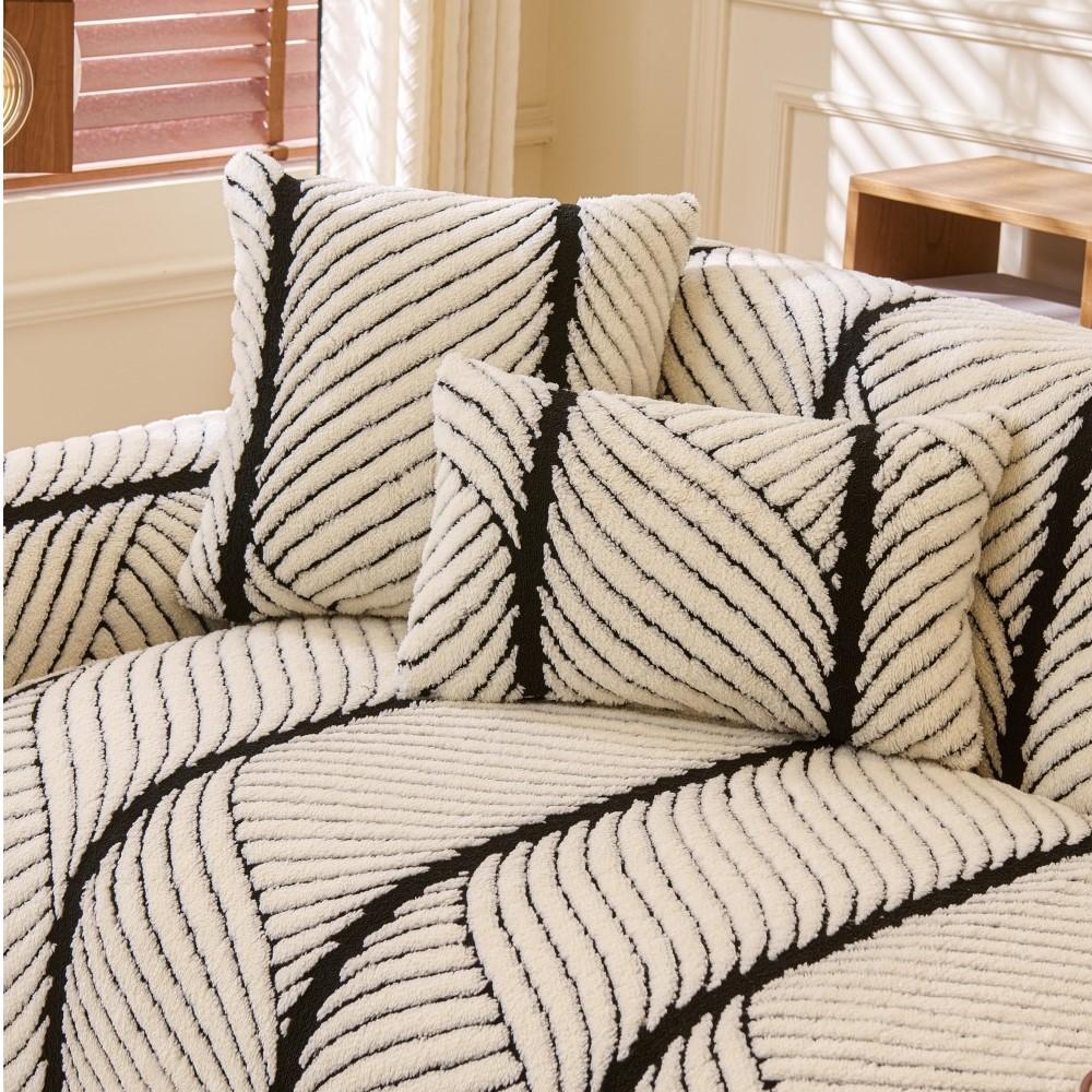 Fleece Sofa Cushion Fixed Non-Slip Seat Pad Luxury Sofa Cover Durable Furniture Protector For Living Room Couch
