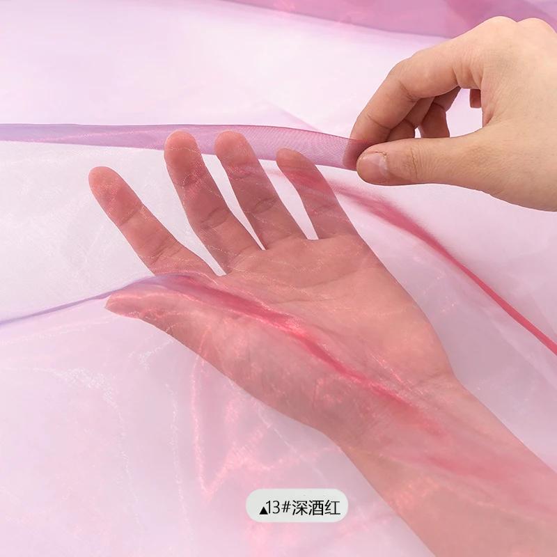 Encrypt Transparent Sparkling Phantom Organza Fabric For Wedding Decoration, Headbands, Stage Dresses, Handmade DIY Fabric