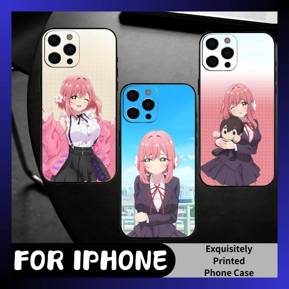 The 100 Girlfriends Hakari Anime Role Phone Case For iPhone17,16,15,14,13,12 Plus,Max Soft Silicone Black Cover