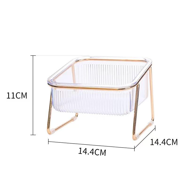 Iron Art Double Bowl Anti-Tip Cat Feeder & Water Dispenser