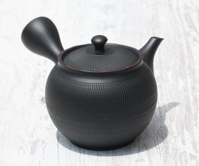 Tokoname Ware Horyu Kurokama-hen Tobikanna Kyusu Teapot