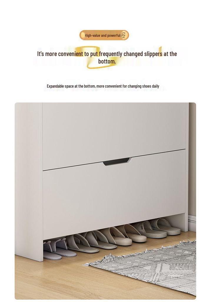 Ultra-Thin Flip-Lid Shoe Cabinet: Space-Saving Multi-Layer Rack for Narrow Entrances, Large Capacity, Economical Storage Solution
