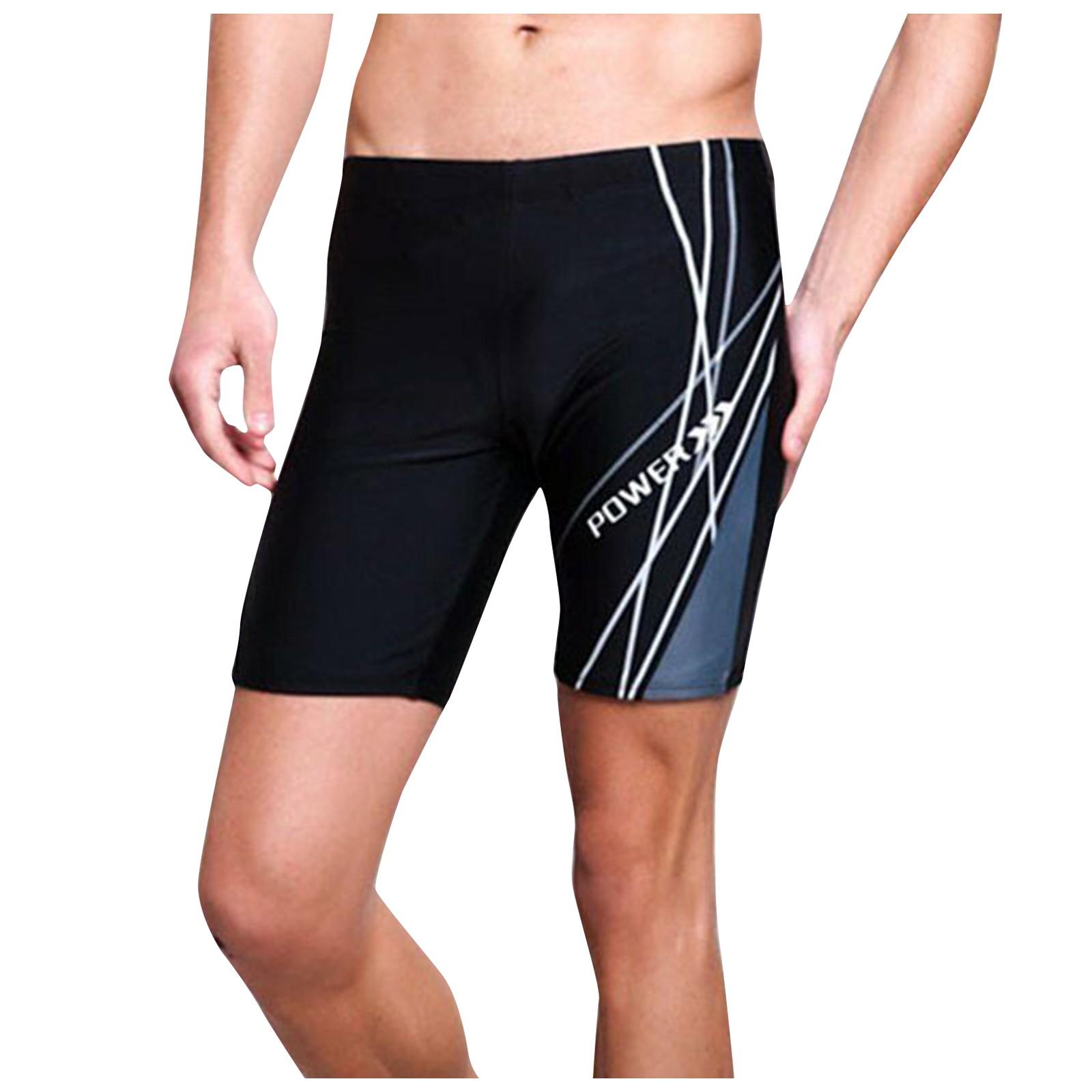 

Men s Swim Trunks Cropped Swim Trunk Boxer Fashion Knee Length Swimsuit L чёрный