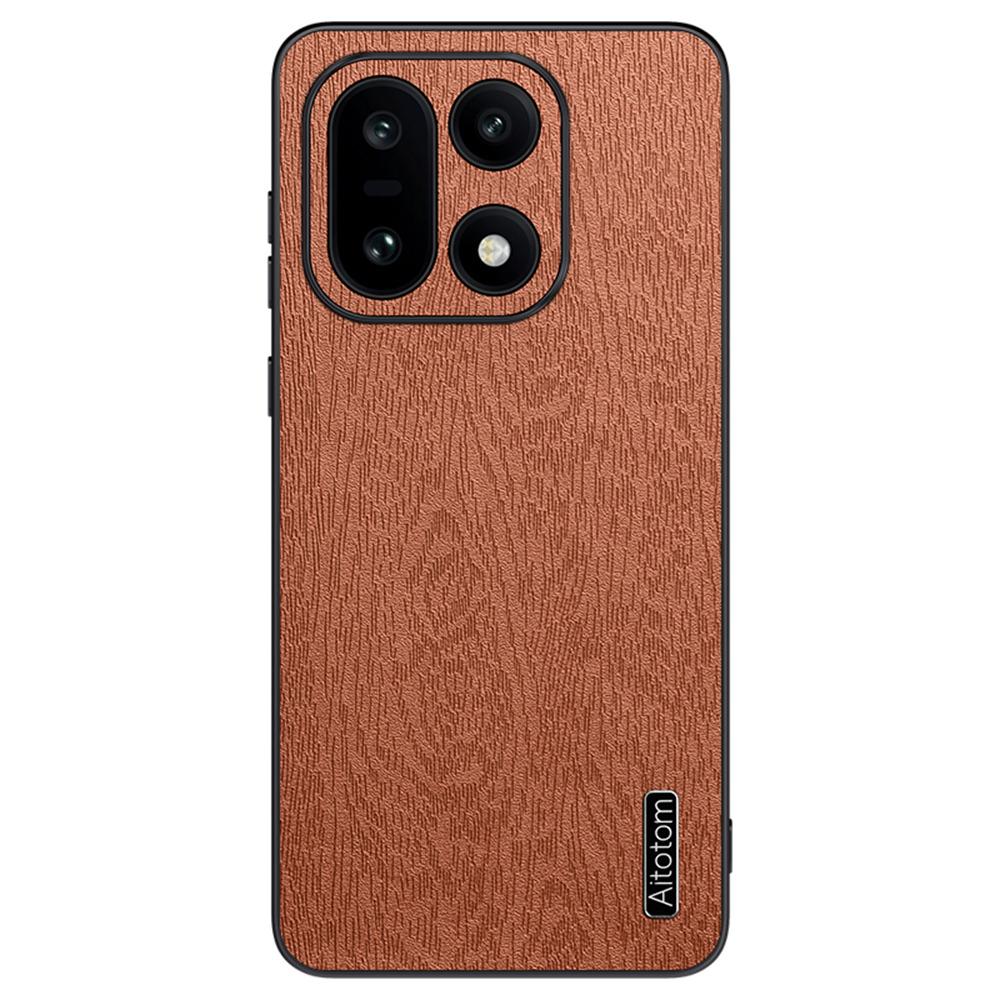 For OnePlus 15 5G Case Wood Texture PU Leather Coated PC TPU Phone Cover