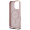 Guess Grained Hot Stamp Peony Triangle Logo MagSafe Case for iPhone 16 Pro Pink