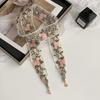 Embroidered Lace Silk Scarf Premium Pendant Small Scarf Tie Bag Ribbon Rose Lace Mesh Headscarf Headband Hair Accessories