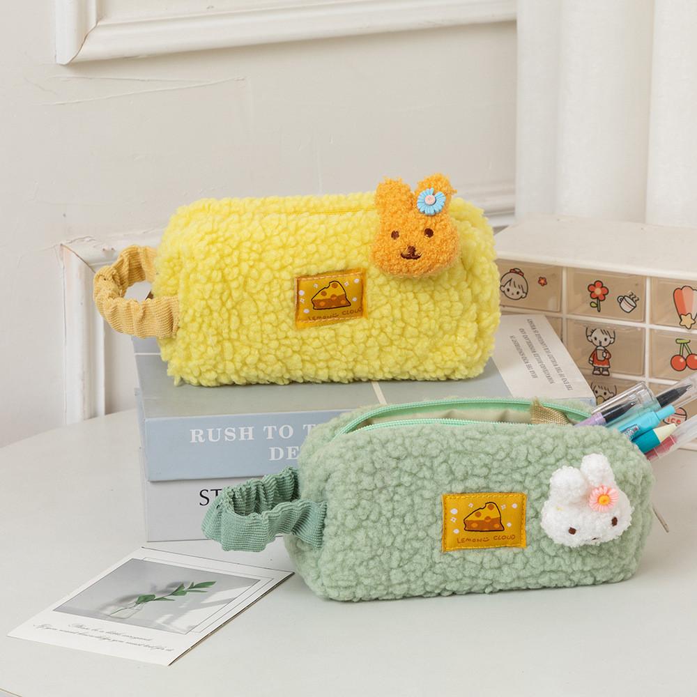 Rabbit Plush Cartoon Pencil Case With Large Storage For Students School Gift