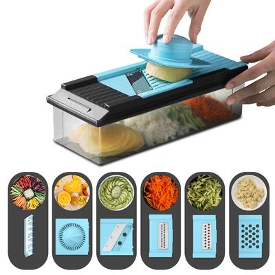 XYj Vegetable Slicer Steel Blade Potato Carrot Cucumber Cheese Grater Vegetable Cutter Storage Box Kitchen Utensil Accessory New