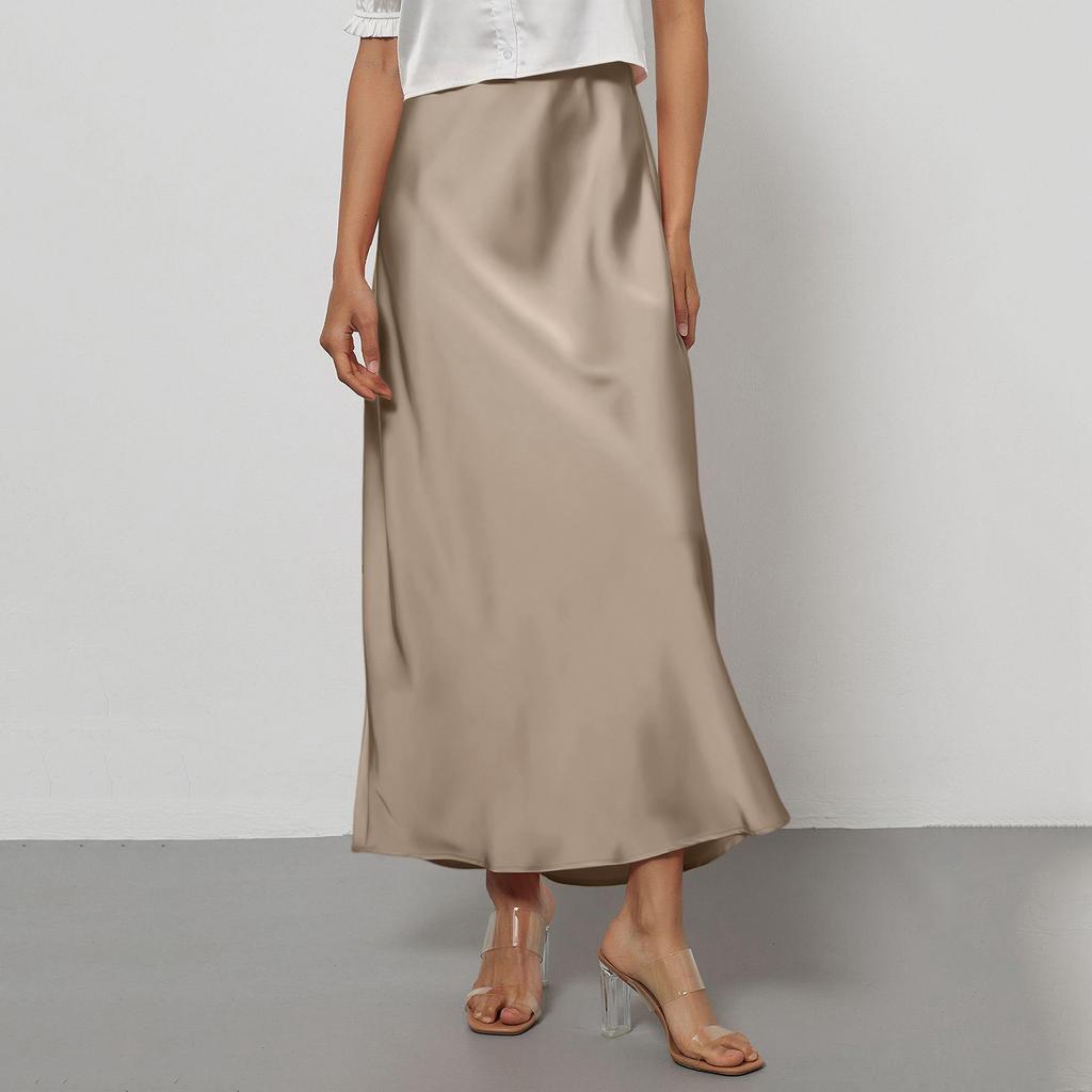 Fustă satin elegantă texturată pentru femei, rochie midi mulată, cu drapaje