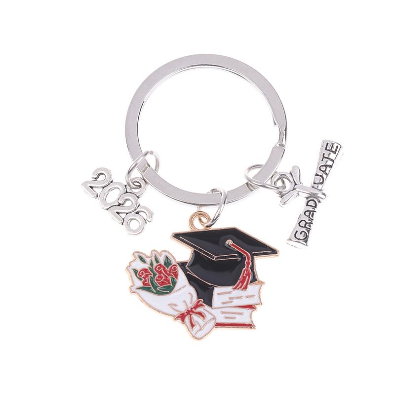 2026 Graduation Gown Cap KeyChain Ring Student Women Jewelry Personalized Accessories Fashion Pendant Gifts Forever