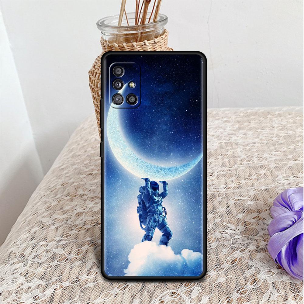 Hülle für Samsung Galaxy A52 A12 A51 A32 A71 A21s A22 A11 A02s A03 A23 A13 A53 A41 A31 A72 Weiche Handyhülle Cooler Einsamer Astronaut