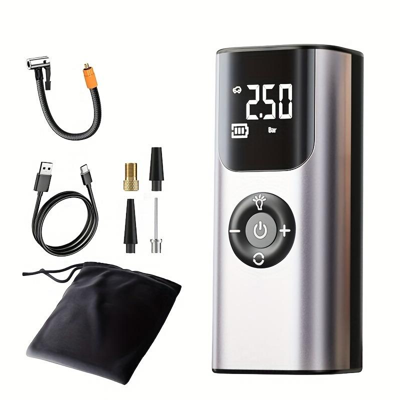 Portable Car Air Pump Electric Tire Inflator Air Compressor Intelligent Digital Tire Inflator For Car Motorcycle Bicycle Ball White Wireless
