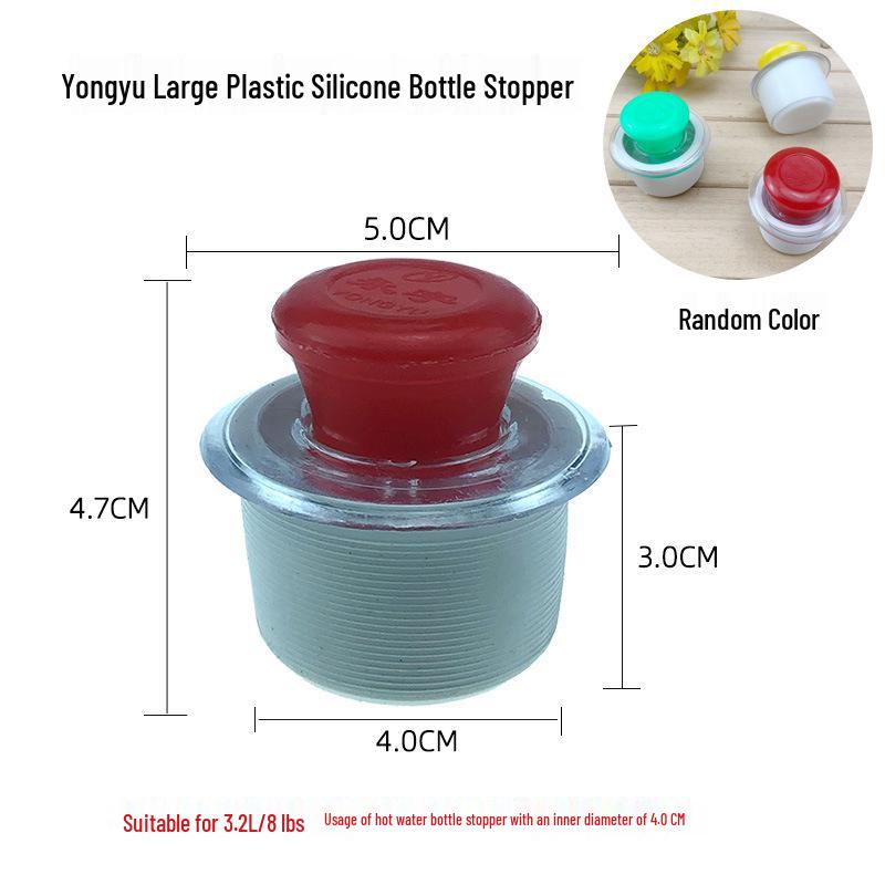 Insulated Thermos Lid with Silicone Cork and Wooden Top for Hot Water Bottles