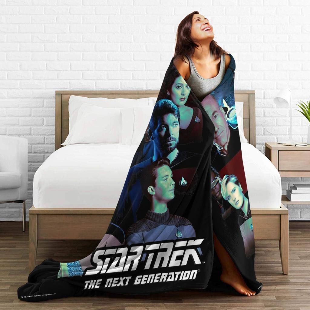 Stars Treks The Next Generation Bridge Crew Portraits Blankets  Fuzzy Warm Throw Blanket for Home Restaurant Textile Decor,