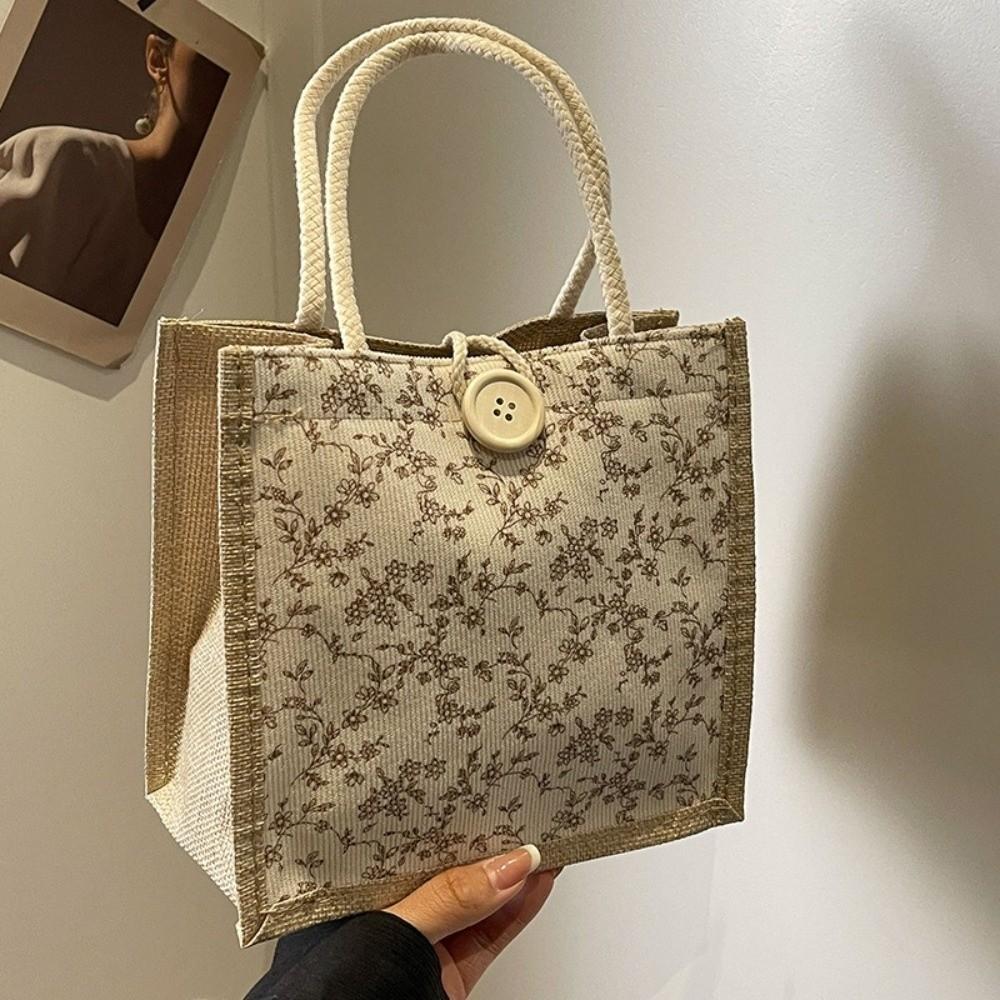 New Floral Print Handheld Bag Versatile Portable Tote Bag Casual Commuting Bag Women