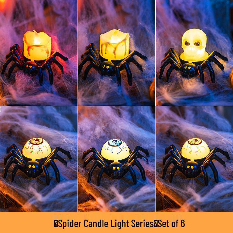 Halloween Aufleuchtendes Spinnen-Armband & Kürbislaterne für Kinder