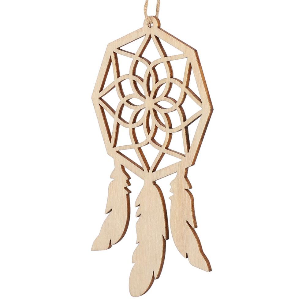 20pcs Wood Wooden Dreamcatchers Wooden Pendant Unfinished Wood Hanging Ornaments String Decor Dream Catcher Kits Boho Bedroom