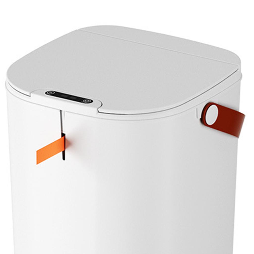 20L Sensor Mülleimer mit Griff ABS Automatischer Induktions- Berührungsloser Mülleimer für Badezimmer Weiß