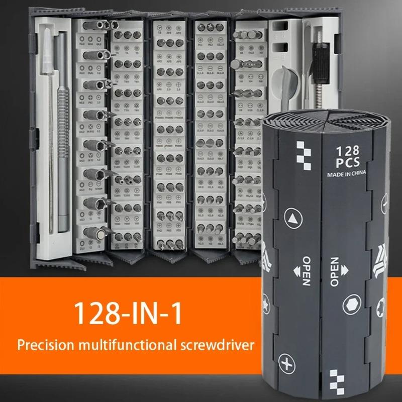 

128-in-1 Multi-Functional Precision Screwdriver Kit with Magnetic Bits for IPhone, Laptop, PC and Household Repairs Bamboo Slips