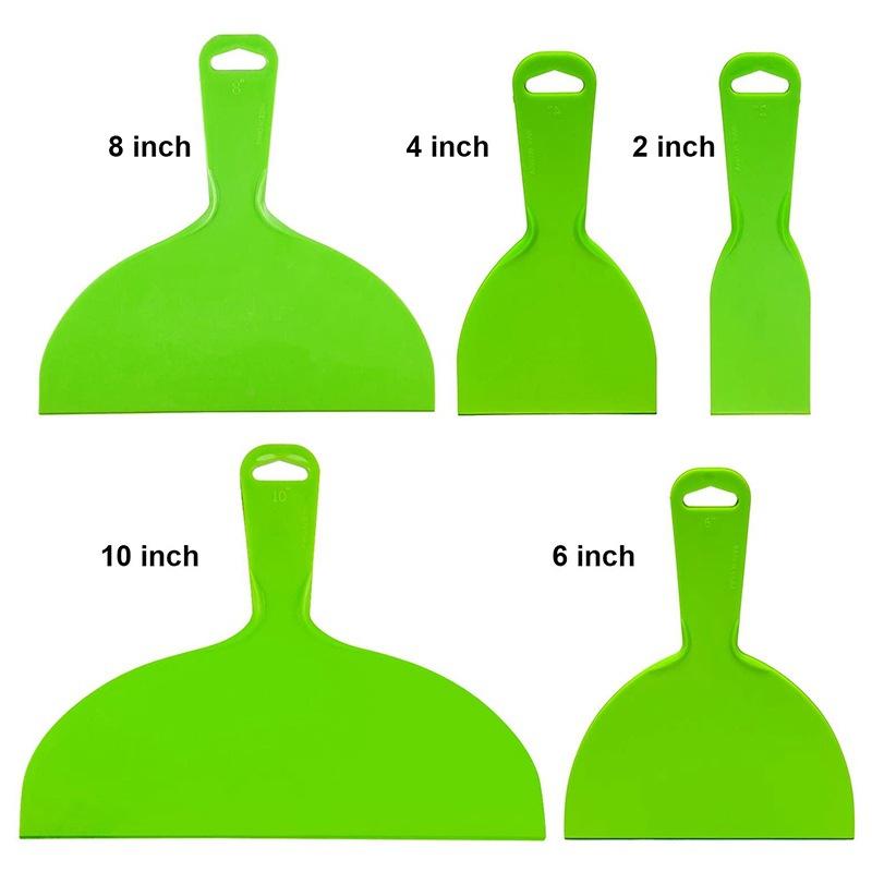 5Pcs Putty Knife Set Flexible Plastic Paint Scraper Tool for Spackling,Wallpaper Scraper,spatula scraper, Drywall Repair Spackle