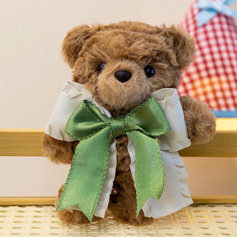 Cartoon Bow Bear Bella Plush Toys for Girls Backpack Pendant Teddy Bear Keychain Event Gift