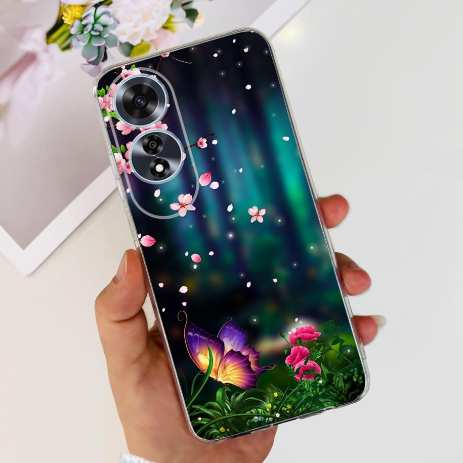 For OPPO A60 4G Case CPH2631 Cute Cat Cartoon Transparent TPU Silicone Soft Slim Cover For OPPO A60 A 60 OPPOA60 2024 Bumper New
