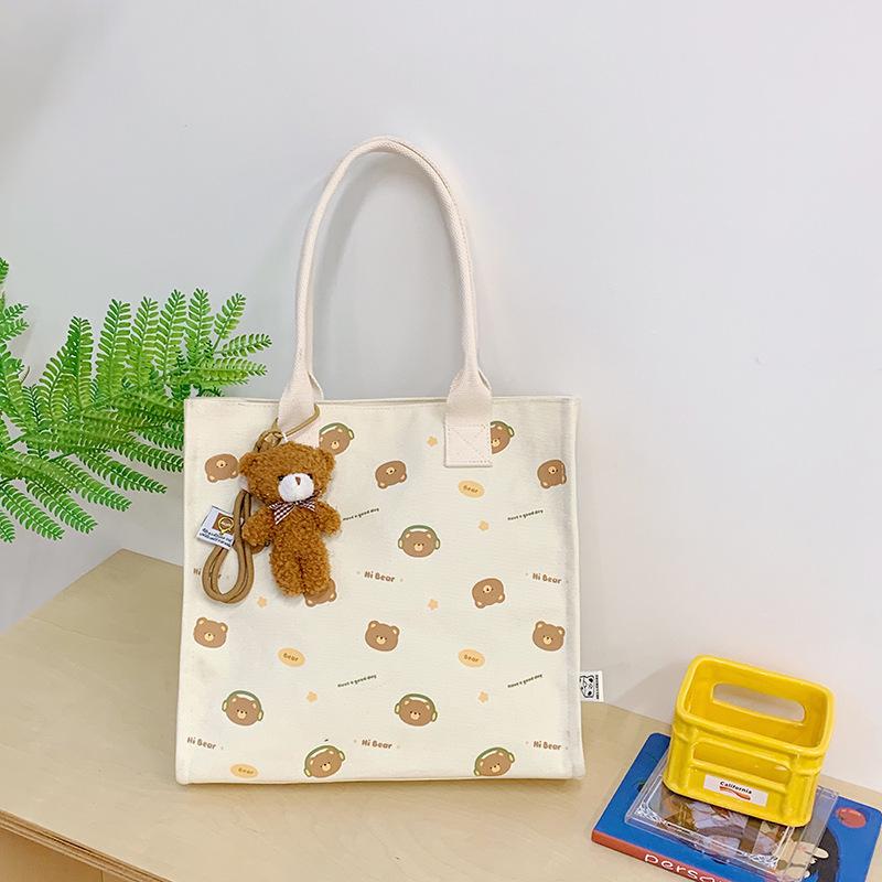 Korean Lazy Style Large Canvas Tote Bag - Fashionable, Versatile, High-End Women's Commuter Shoulder Bag