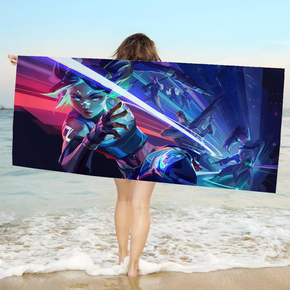 VALORANT Game Gamer Cartoon Microfiber Blanket Quick Drying Beach Towels Oversized Printing Super Absorbent Pool Towel Blanket