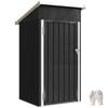 Metal Garden Shed, Lockable Door, Sloping Roof, 107.5 X 91 X 185 Cm, Grey