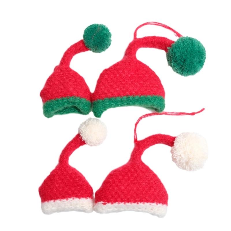 Festival Santa Hat Decoration Handmade Craft For Kids Holiday Gift Wrapping Bottle Decorations