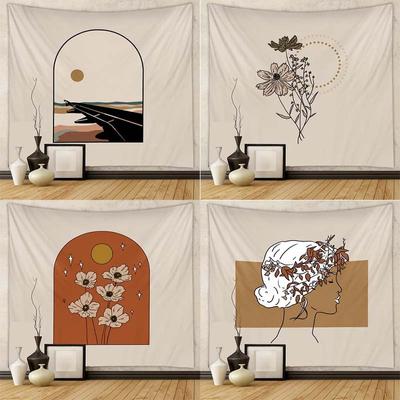 Retro Kunst Einfaches Muster Wandteppich Heimwanddekoration Wandteppich Schlafzimmer Wohnzimmer Wandteppich