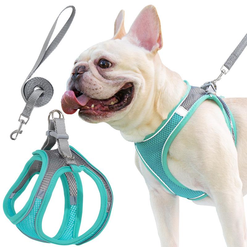 Reflective Vest-Style Pet Harness and Leash Combo