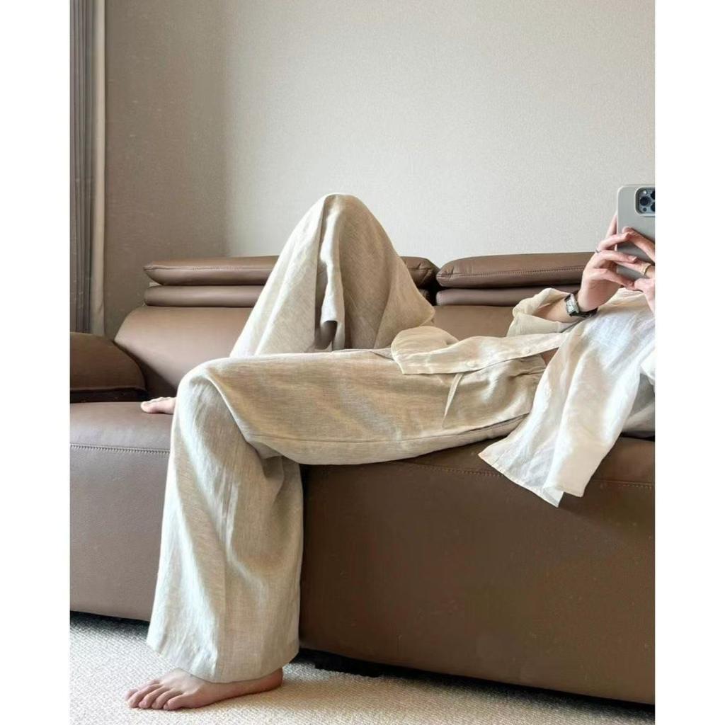 High Waist Women Wide Leg Pants Summer Thin Loose Casual Pants Korean Solid All Match Straight Trousers