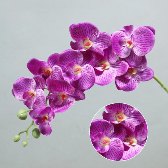Artificial Orchid Flowers Long Stemmed Realistic Phalaenopsis Orchids No Maintenance Velvet Petals Fake Flower Home Decor