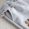 New Autumn Baby Girls' Grey Casual Sports Pants Cute Cartoon Embroidered Loose Versatile Pants Korean Children's Trousers