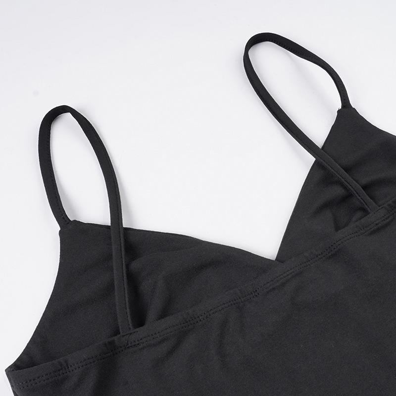 Women Summer V Neck Spaghetti Strap Floral Retro Print Slim Fit Camisole Top