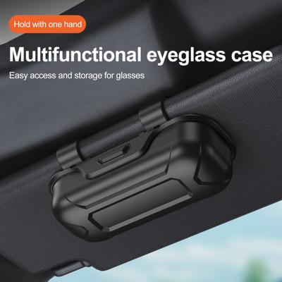 Auto-Sonnenblenden-Clip-On Aufbewahrungs-Brillenetui mit Box Sonnenblende Push-Open-Abdeckung Staubdicht